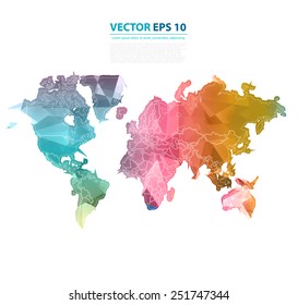 Vector Abstract Telecommunication Earth Map. World map connection illustration