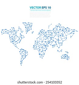 Vector Abstract Telecommunication Earth Map. World map connection illustration