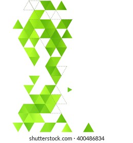 Vector Abstract template background with green triangle. For brochure, cover, flyer design.