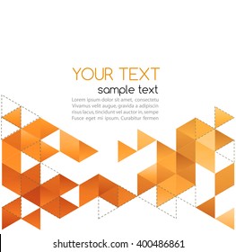 Vector Abstract template background with orange triangle. For brochure, cover, flyer design.