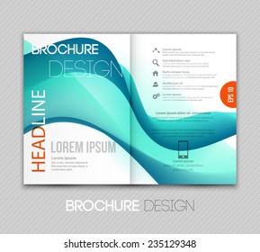 Vector Abstract template brochure design with blue wave