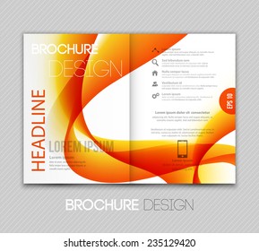 Vector Abstract template brochure design with orange wave