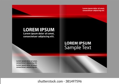 Vector Abstract template brochure design with blue and black 
