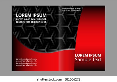 Vector Abstract template brochure design with red and black 