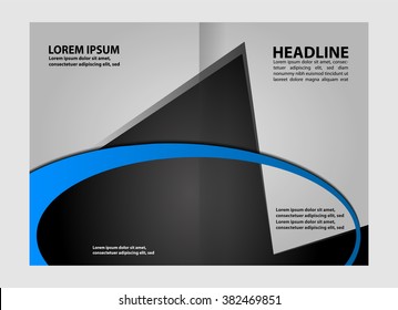 Vector Abstract template brochure design with blue and black
