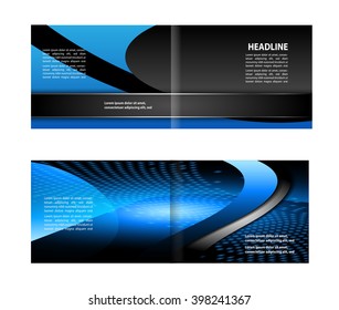 Vector Abstract template brochure design with blue and black
