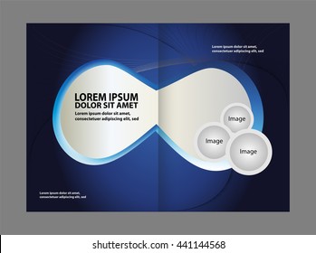 Vector Abstract template brochure design with blue and black
