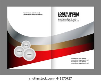 Vector Abstract template brochure design with red and black
