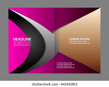 Vector Abstract template brochure design with blue and black
