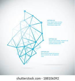 Vector abstract template. Decorative banner with place for your text. Futuristic technology - geometrical structure.