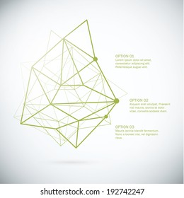 Vector abstract template. Decorative banner with place for your text. Futuristic technology - geometrical structure.