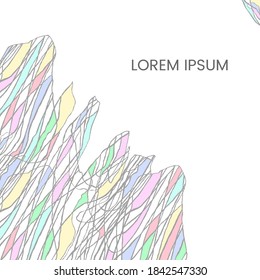 Vector abstract template. Hand draw frame. Use it as invitation, greeting card, poster, banner, Social Media design post, flyer, cover, placard, brochure and other graphic design