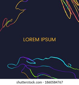 Vector abstract template. Hand draw frame. Use it as invitation, greeting card, poster, banner, Social Media design post, flyer, cover, placard, brochure and other graphic design