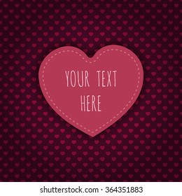 Vector abstract template with heart.  Valentines Day or Wedding card design.