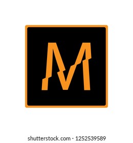 vector abstract template icon monogram design letter logo m