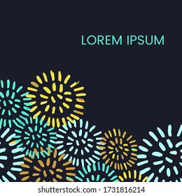 Vector abstract template with round doodles. Hand draw frame. Use it as invitation, greeting card, poster, banner, Social Media design post, flyer, cover, placard, brochure and other graphic design