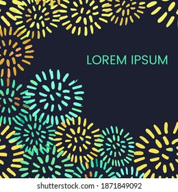 Vector abstract template with round doodles. Hand draw frame. Use it as invitation, greeting card, poster, banner, Social Media design post, flyer, cover, placard, brochure and other graphic design