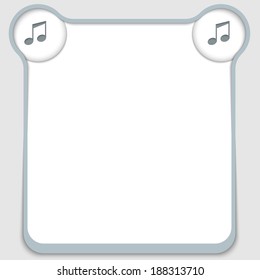 vector abstract text box with music icons