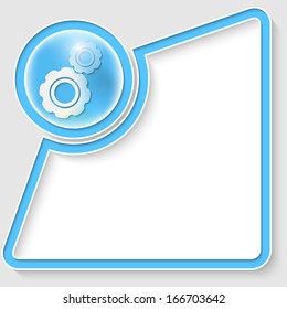 vector abstract text frame for any text with cogwheels