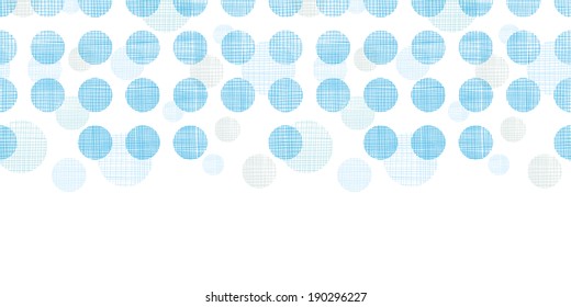 Vector abstract textile blue polka dots stripes horizontal seamless pattern background