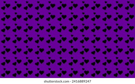 Vector abstract texture with black hearts Stylish design for wrapping fabric cloth print wedding decor Valentines day pattern Textile swatch Heart Purple Bright  seamless pattern Minimal emo print