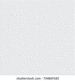 Vector abstract texture of closeup detail  white polystyrene foam background.