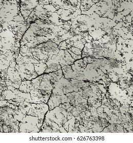Vector abstract texture of cracked adobe wall of rustic house. Seamless grunge pattern. Beige background.