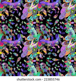 Vector abstract texture with abstract flowers. Endless background. Ethnic lace pattern. Vector backdrop. Bright pattern. Summer template. Use for wallpaper,pattern fills, web page background 