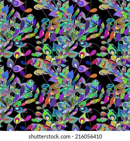 Vector abstract texture with abstract flowers. Endless background. Ethnic lace pattern. Vector backdrop. Bright pattern. Summer template. Use for wallpaper,pattern fills, web page background 