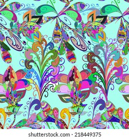 Vector abstract texture with abstract flowers. Endless background. Ethnic lace pattern. Vector backdrop. Bright pattern. Summer template. Use for wallpaper,pattern fills, web page background 