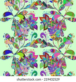 Vector abstract texture with abstract flowers. Endless background. Ethnic lace pattern. Vector backdrop. Bright pattern. Summer template. Use for wallpaper,pattern fills, web page background 