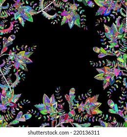 Vector abstract texture with abstract flowers. Endless background. Ethnic lace pattern. Vector backdrop. Bright pattern. Summer template. Use for wallpaper,pattern fills, web page background 