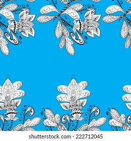 Vector abstract texture with abstract flowers. Endless background. Ethnic lace pattern. Vector backdrop. Bright pattern. Summer template. Use for wallpaper,pattern fills, web page background 