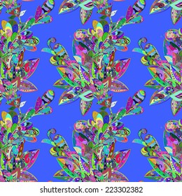 Vector abstract texture with abstract flowers. Endless background. Ethnic lace pattern. Vector backdrop. Bright pattern. Summer template. Use for wallpaper,pattern fills, web page background