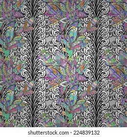 Vector abstract texture with abstract flowers. Endless background. Ethnic lace pattern. Vector backdrop. Bright pattern. Summer template. Use for wallpaper,pattern fills, web page background 