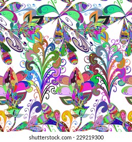 Vector abstract texture with abstract flowers. Endless background. Ethnic lace pattern. Vector backdrop. Bright pattern. Summer template. Use for wallpaper,pattern fills, web page background 