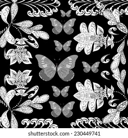 Vector abstract texture with abstract flowers. Endless background. Ethnic lace pattern. Vector backdrop. Bright pattern. Summer template. Use for wallpaper,pattern fills, web page background 