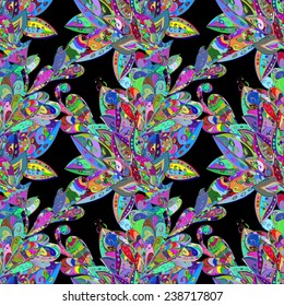 Vector abstract texture with abstract flowers. Endless background. Ethnic lace pattern. Vector backdrop. Bright pattern. Summer template. Use for wallpaper,pattern fills, web page background