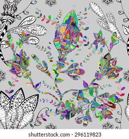 Vector abstract texture with abstract flowers. Endless background. Ethnic lace pattern. Vector backdrop. Bright pattern. Summer template. Use for wallpaper,pattern fills, web page background.