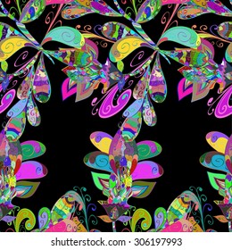 Vector abstract texture with abstract flowers. Endless background. Ethnic lace pattern. Vector backdrop. Bright pattern. Summer template. Use for wallpaper,pattern fills, web page background 