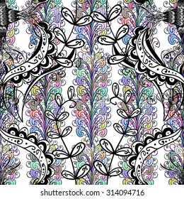 Vector abstract texture with abstract flowers. Endless background. Ethnic lace pattern. Vector backdrop. Bright pattern. Summer template. Use for wallpaper,pattern fills, web page background 