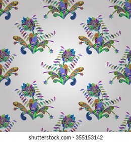 Vector abstract texture with abstract flowers. Endless background. Ethnic lace pattern. Vector backdrop. Bright pattern. Summer template. Use for wallpaper,pattern fills, web page background.