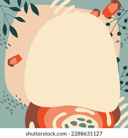 Textura abstracta vectorial con flores con lugar para texto para redes sociales, banner publicitario para redes sociales