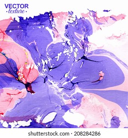 Vector abstract texture. Ink. Pink and purple liquid in water. Abstract ink painting.