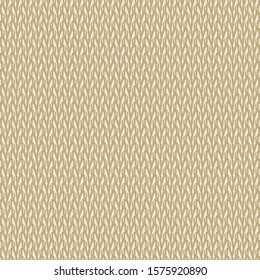 Vector abstract texture. Knit background in dark and light beige tones. Wallpaper pattern.