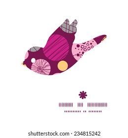 Vector abstract textured bubbles bird silhouette pattern frame