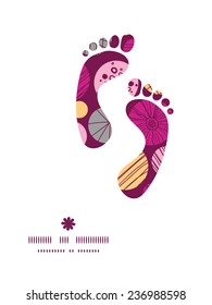 Vector abstract textured bubbles footprints silhouettes pattern frame