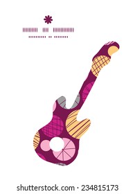 Vector abstract textured bubbles guitar music silhouette pattern frame