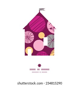 Vector abstract textured bubbles house silhouette pattern frame