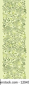 Vector abstract textured bushes vertical seamless pattern background ornament texture With hand drawn doodle seaweed.